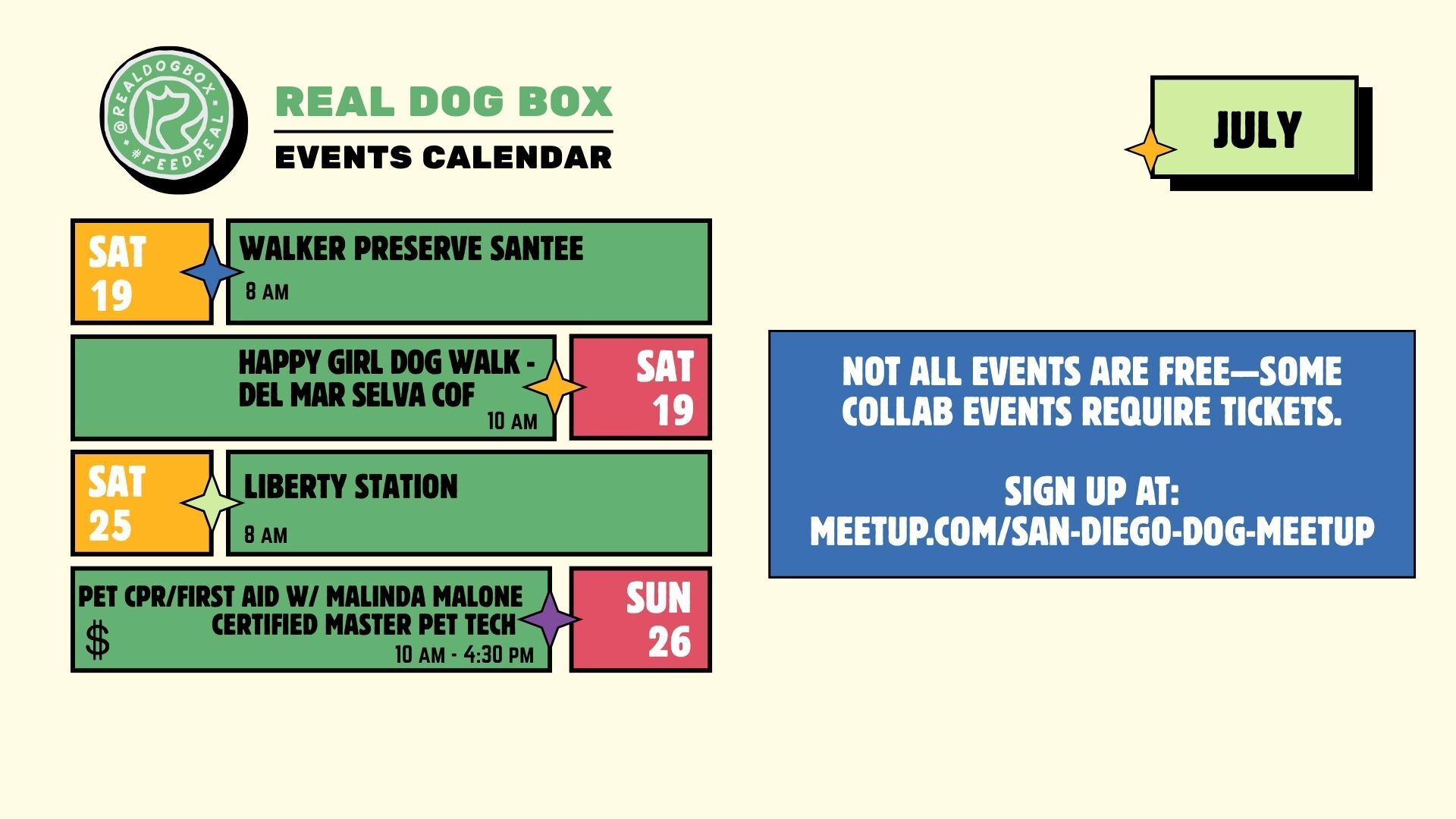 July 2026 events calendar — second half